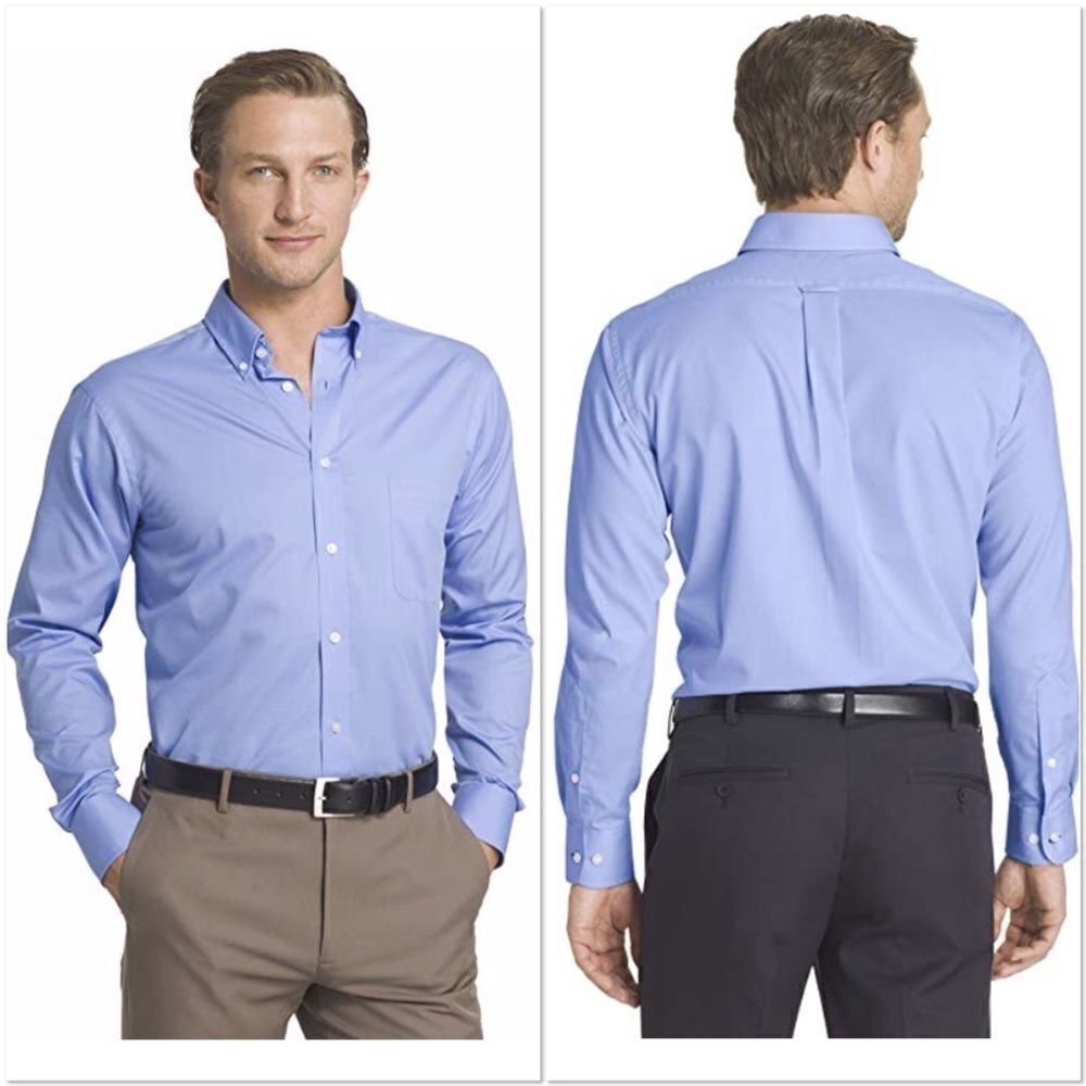 Izod Men's Dress Shirt Reg Fit Stretch Solid C6